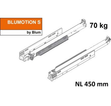 MOVENTO mit BLUMOTION S, Vollauszug für Holzschubkasten, 70 kg, NL=450mm, ohne Kupplungen, für TIP-ON-Blumotion, 766H4500S